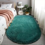 Orange Oval Shag Rug
