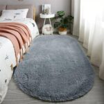 Orange Oval Shag Rug