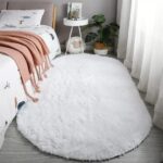 Orange Oval Shag Rug