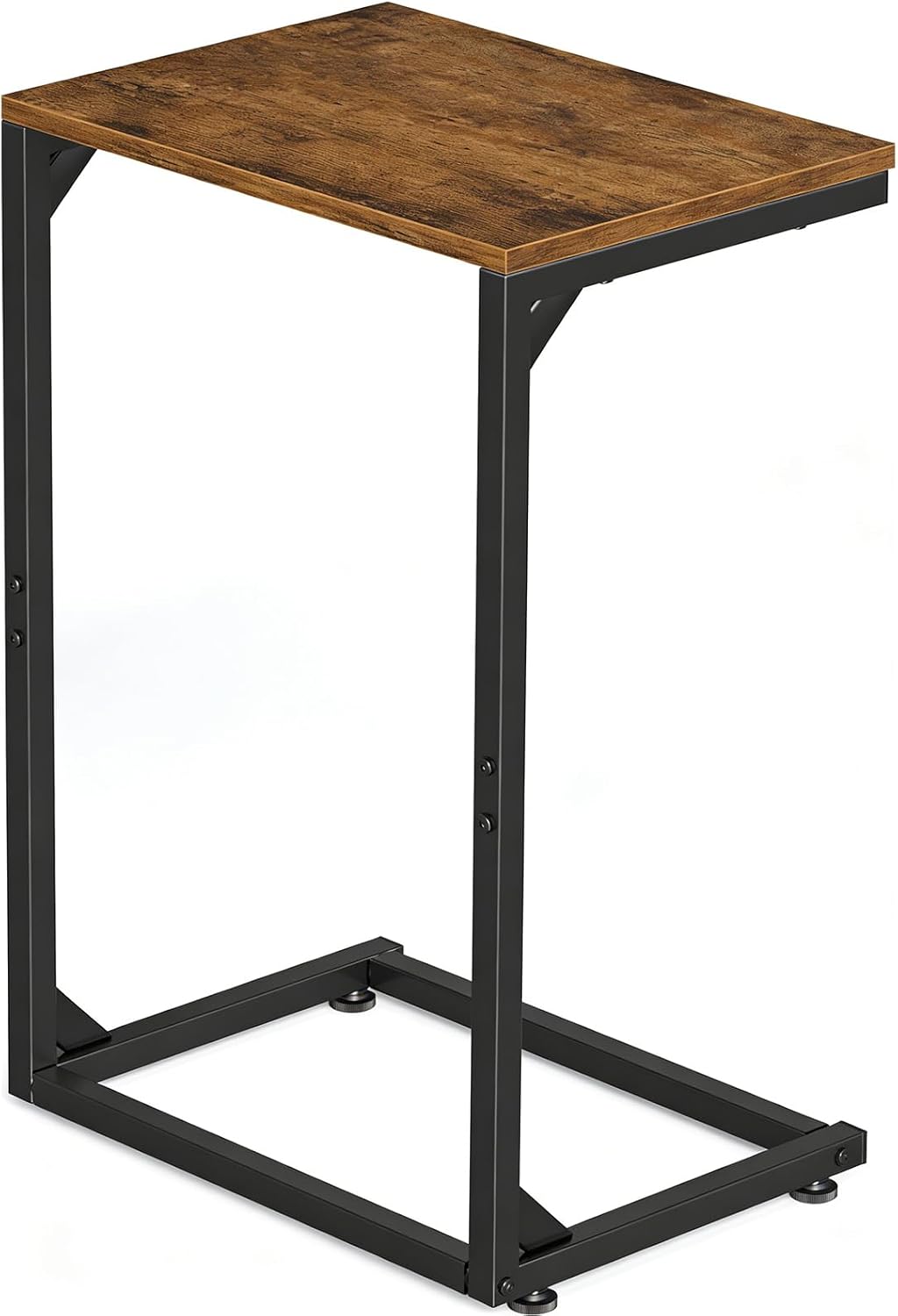 Rustic Brown C-Shaped Side Tables - Set of 2