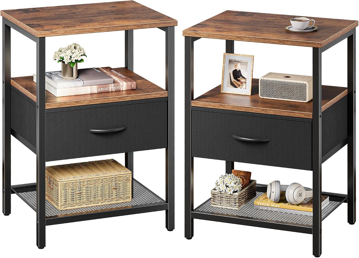Rustic Brown Nightstand Set