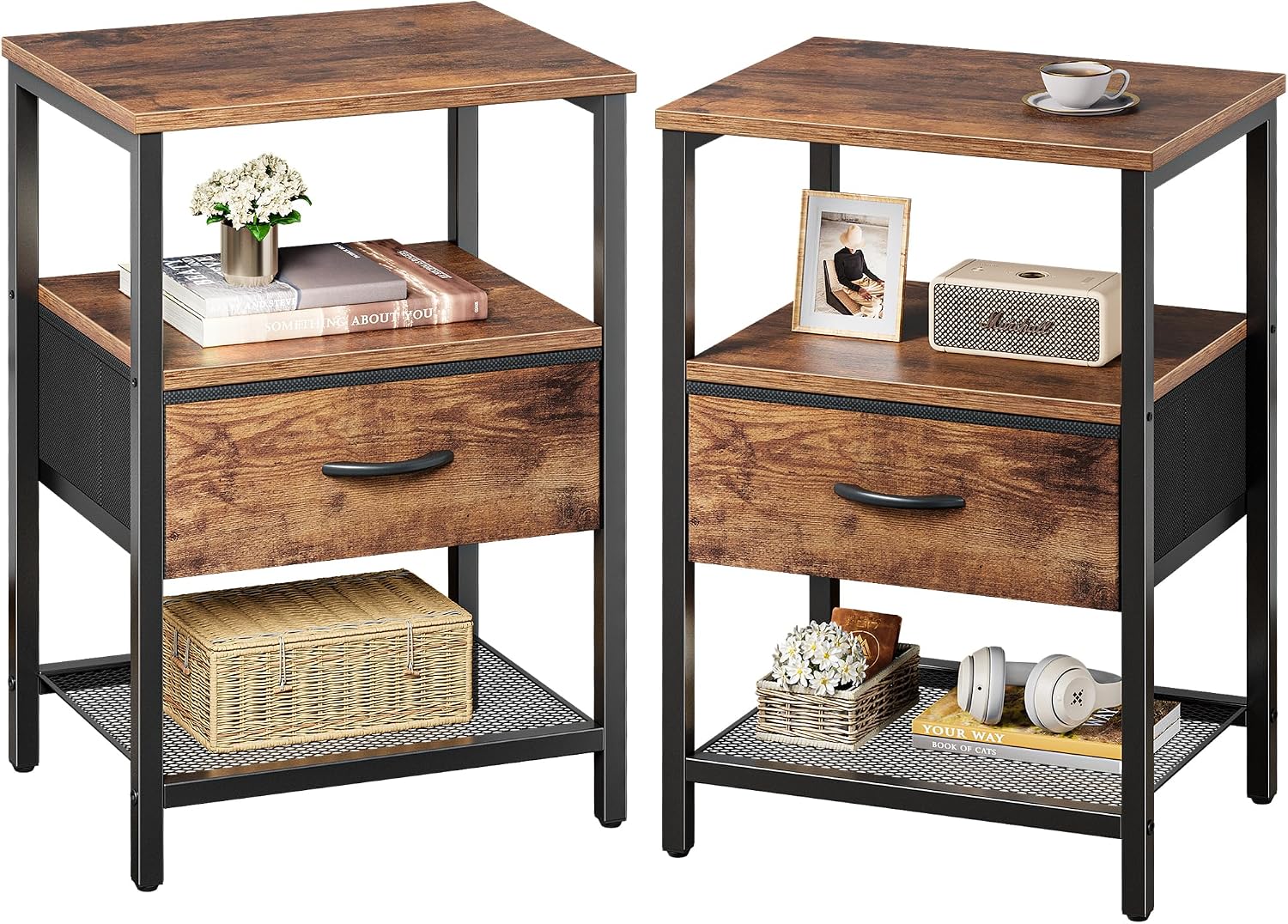 Rustic Brown Nightstand Set