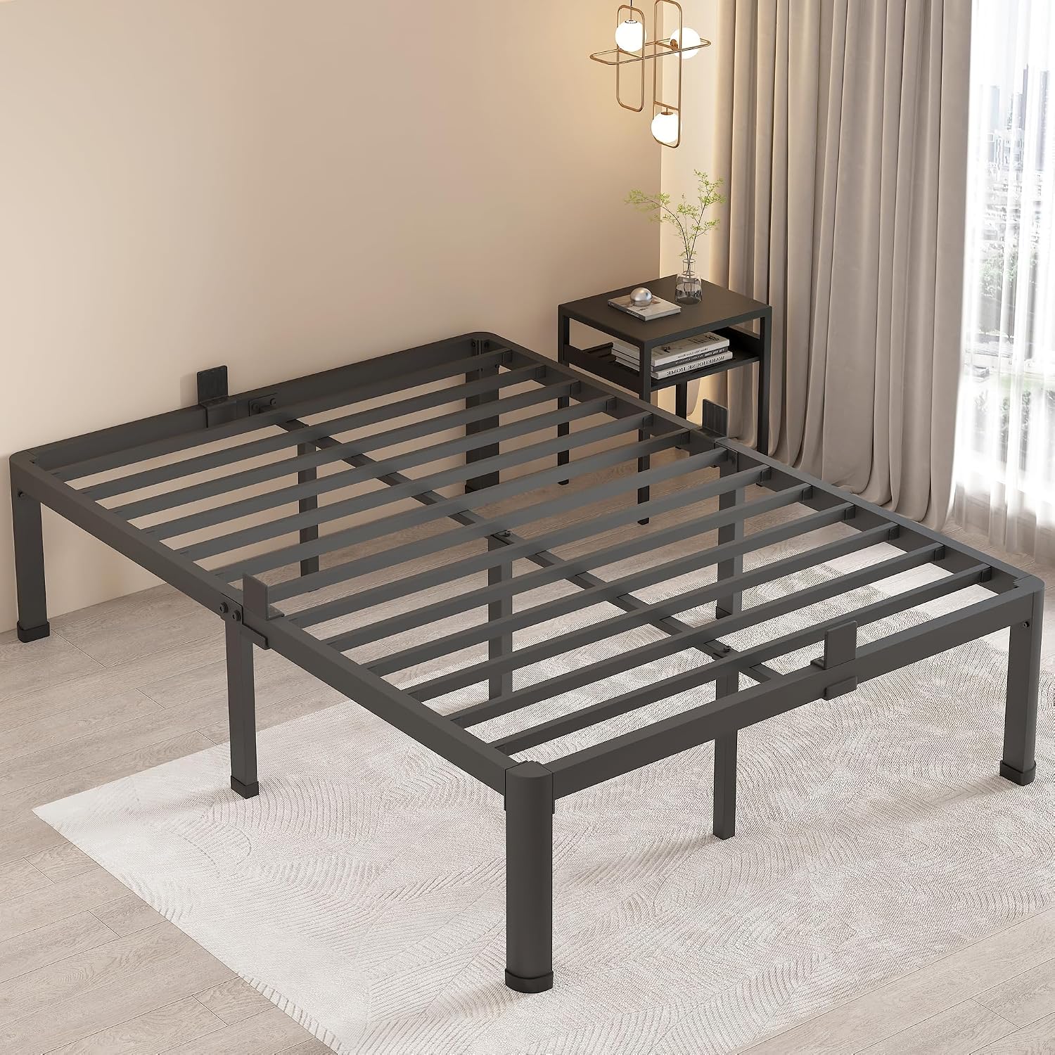 Twin Metal Bed Frame with Rounded Corners