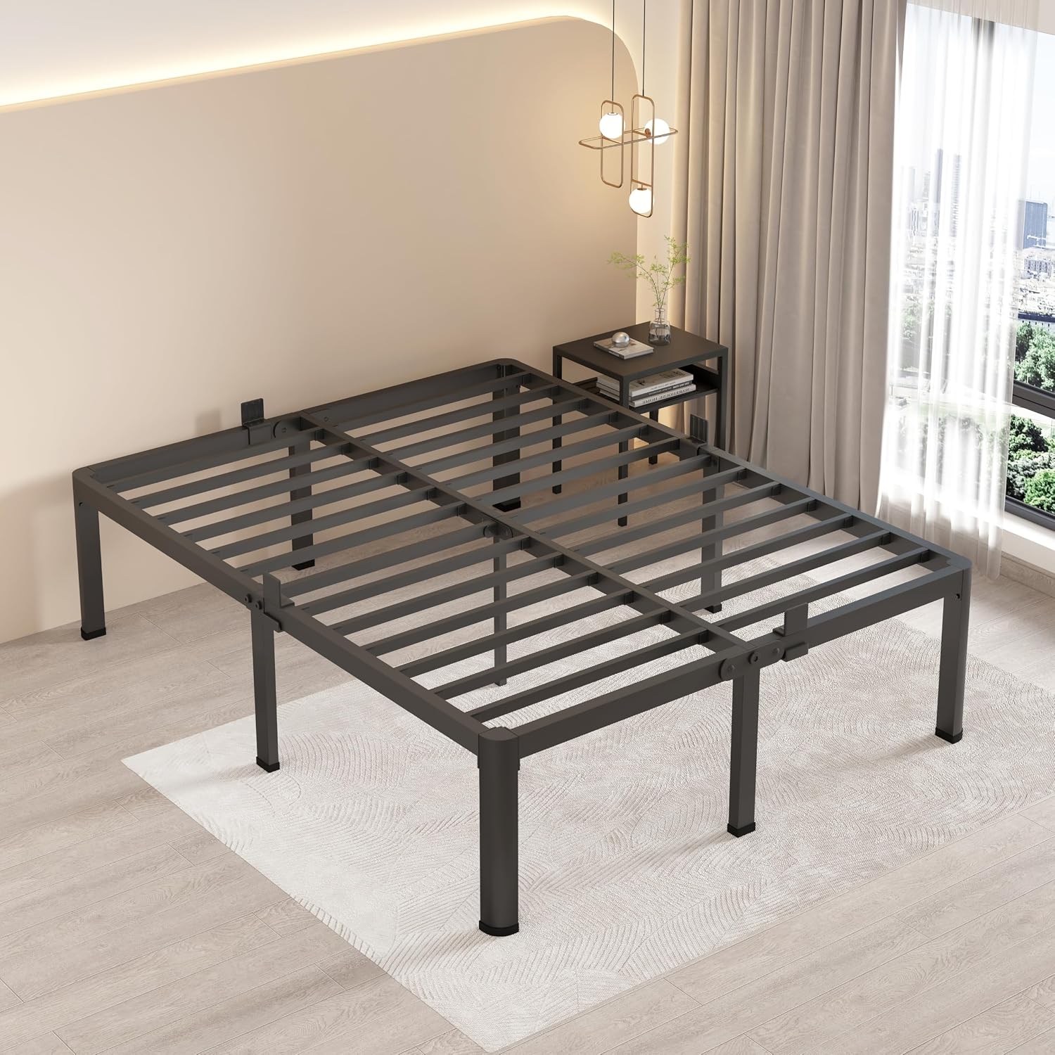 Twin Metal Bed Frame with Rounded Corners