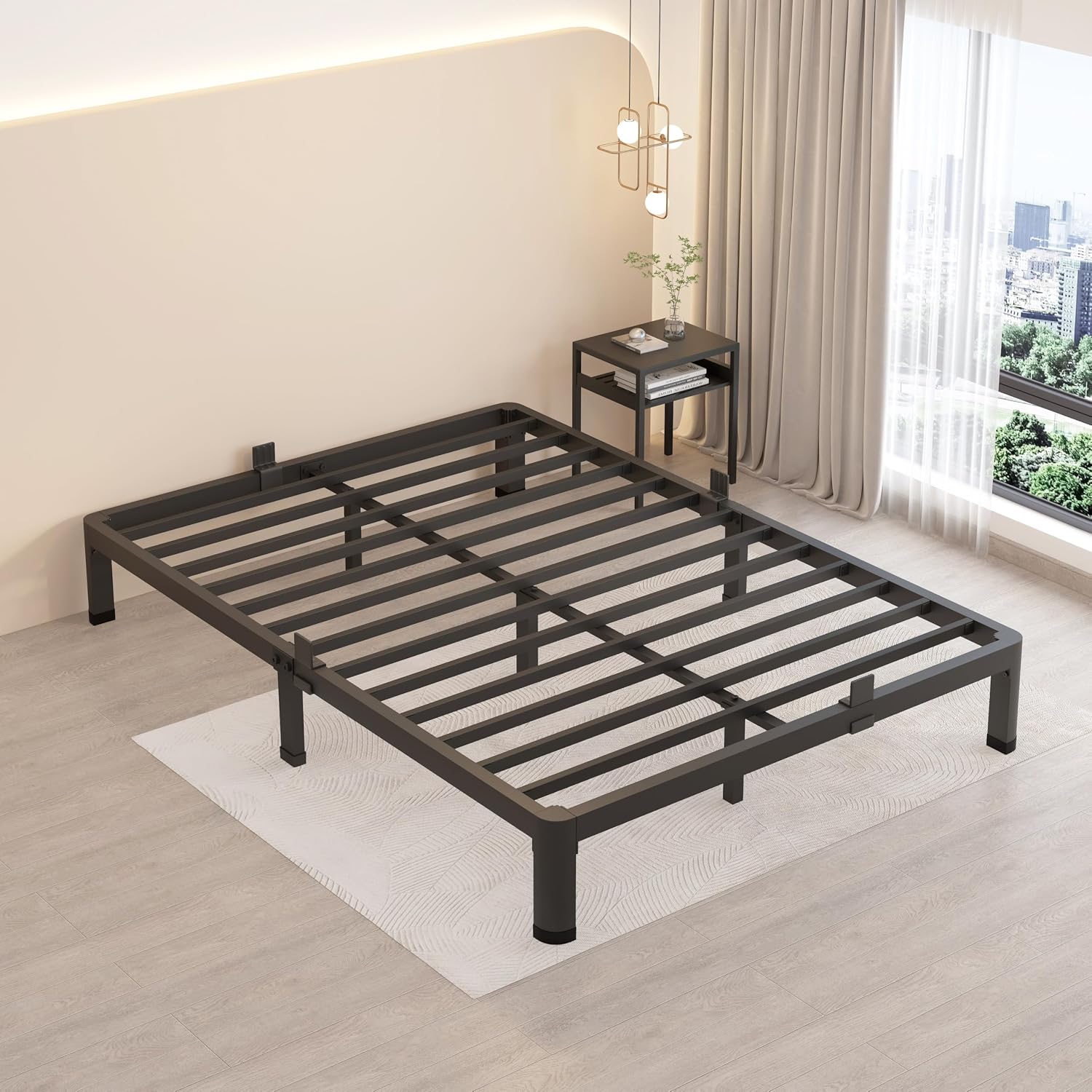 Twin Metal Bed Frame with Rounded Corners