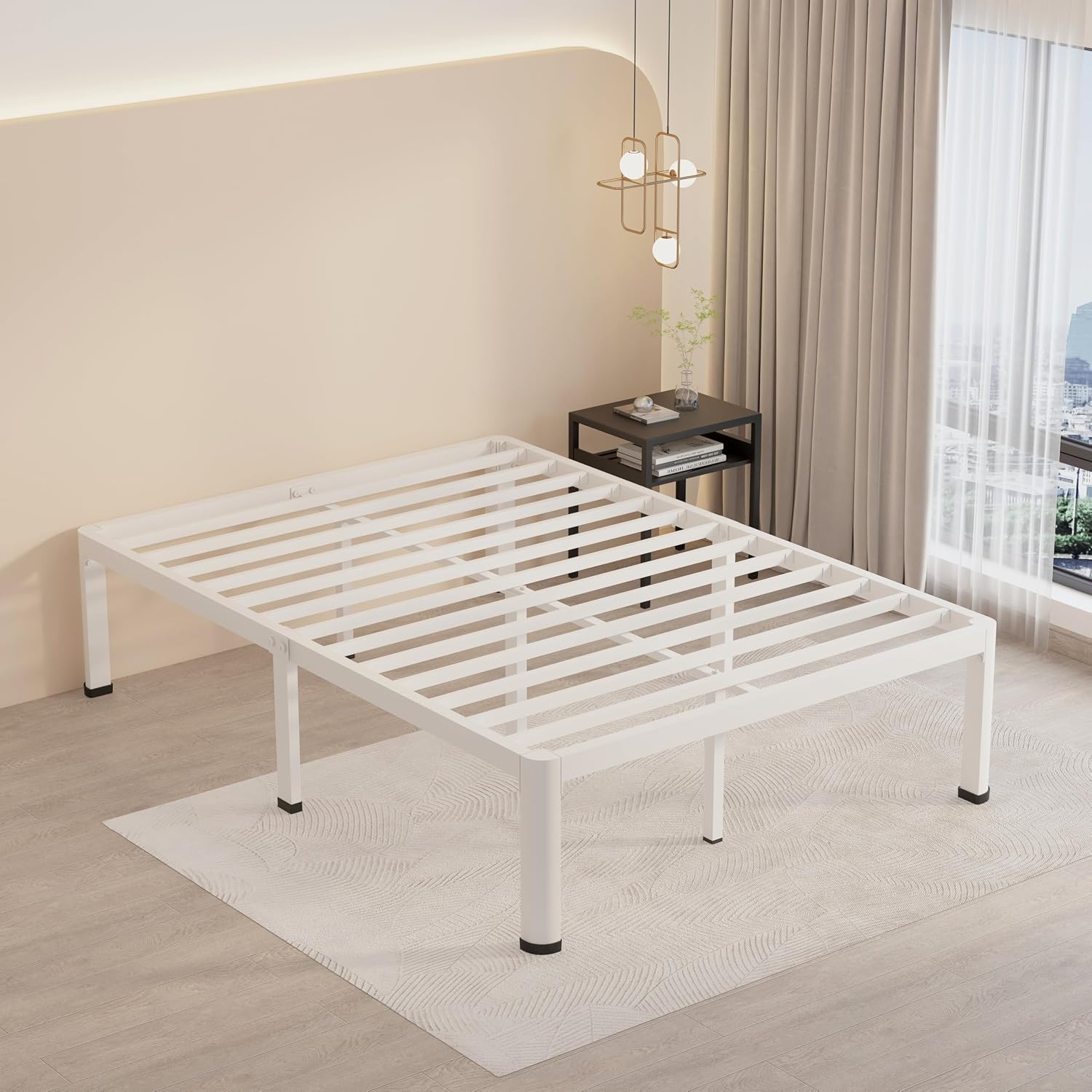 Twin Metal Bed Frame with Rounded Corners