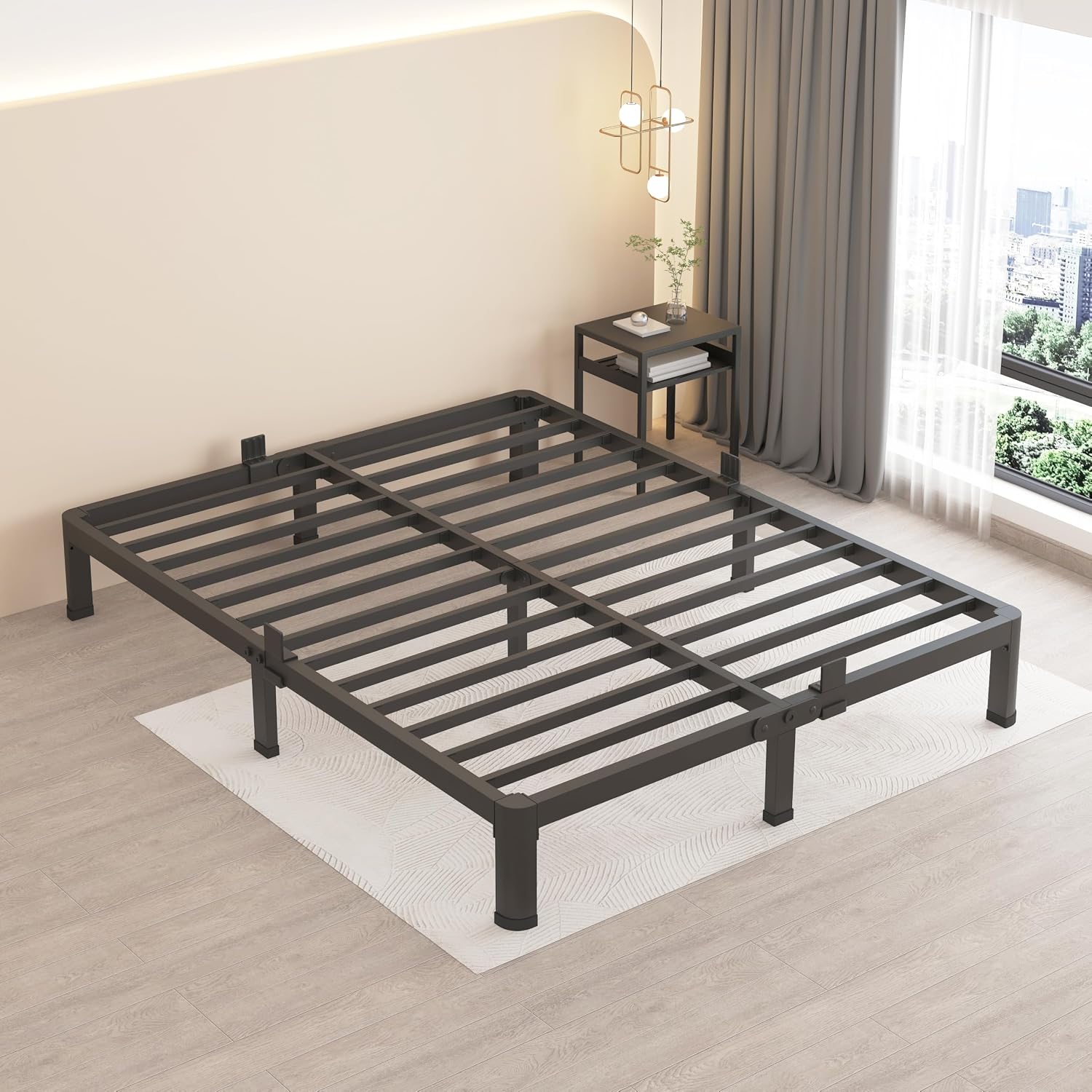 Twin Metal Bed Frame with Rounded Corners