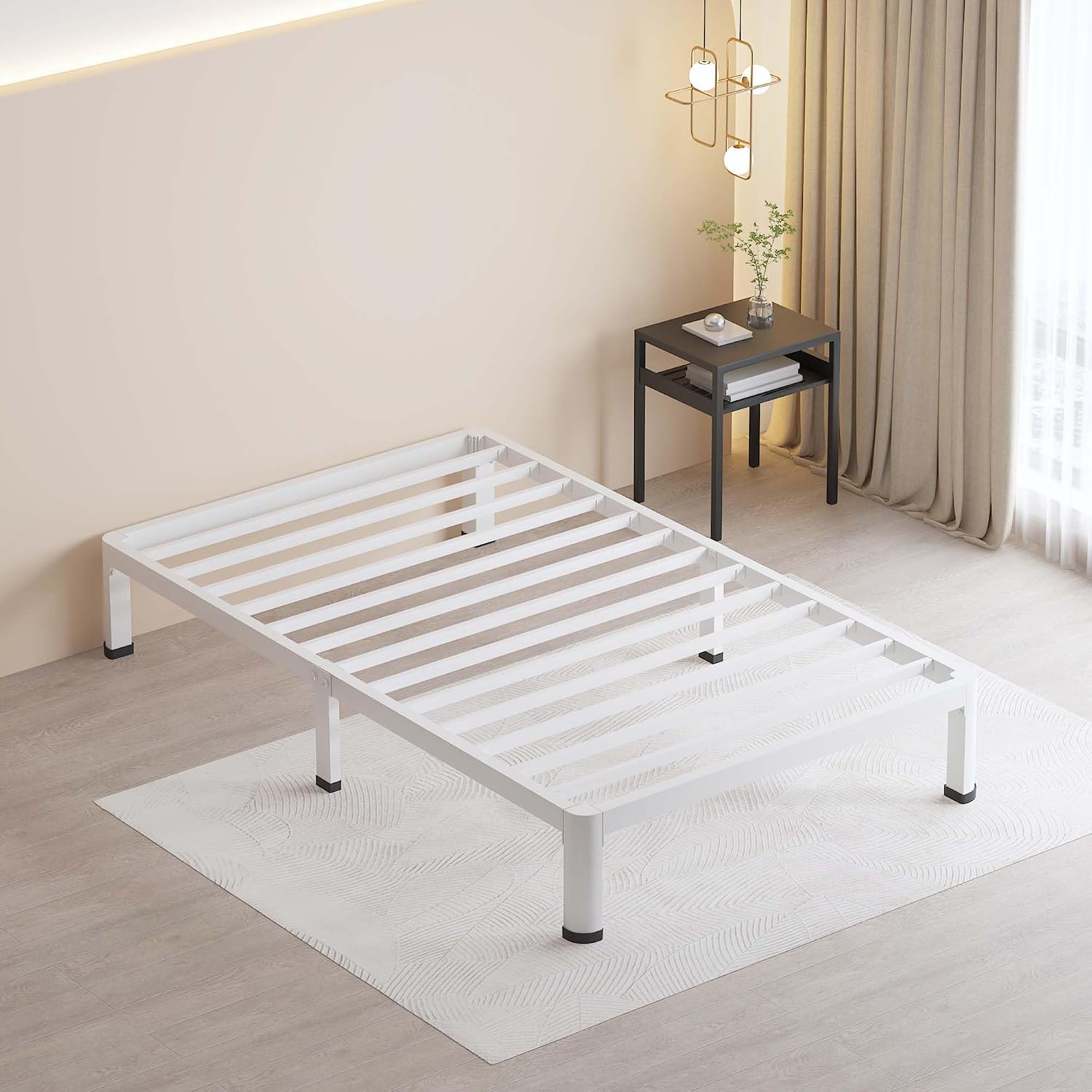 Twin Metal Bed Frame with Rounded Corners