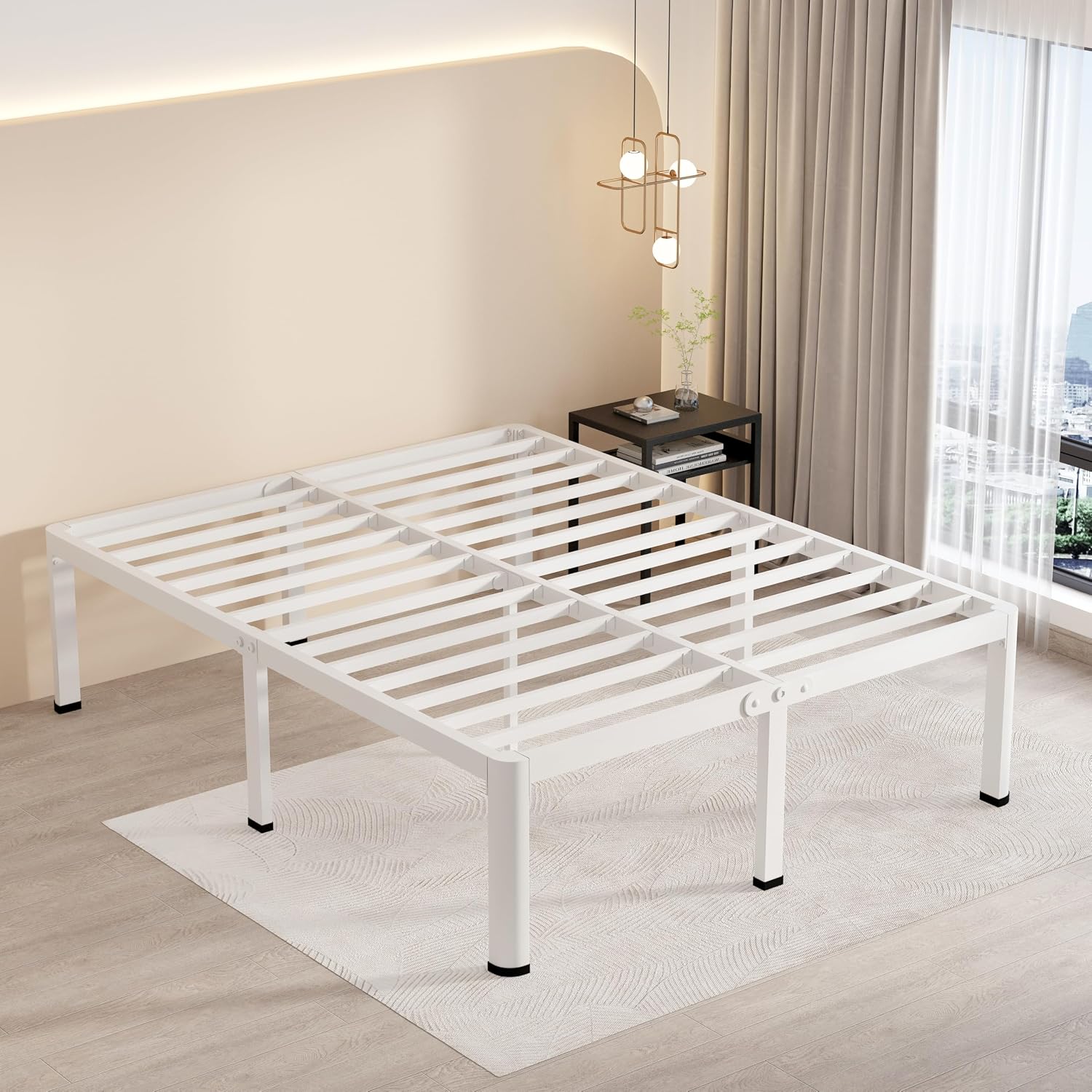 Twin Metal Bed Frame with Rounded Corners