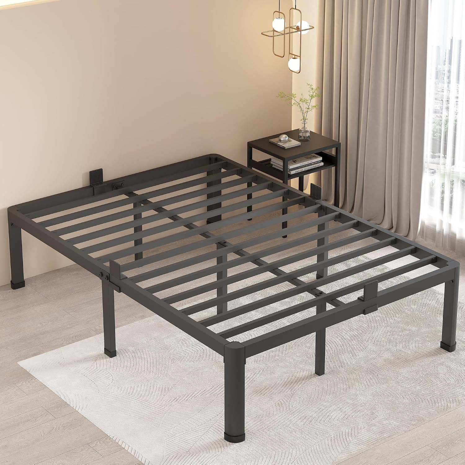 Twin Metal Bed Frame with Rounded Corners