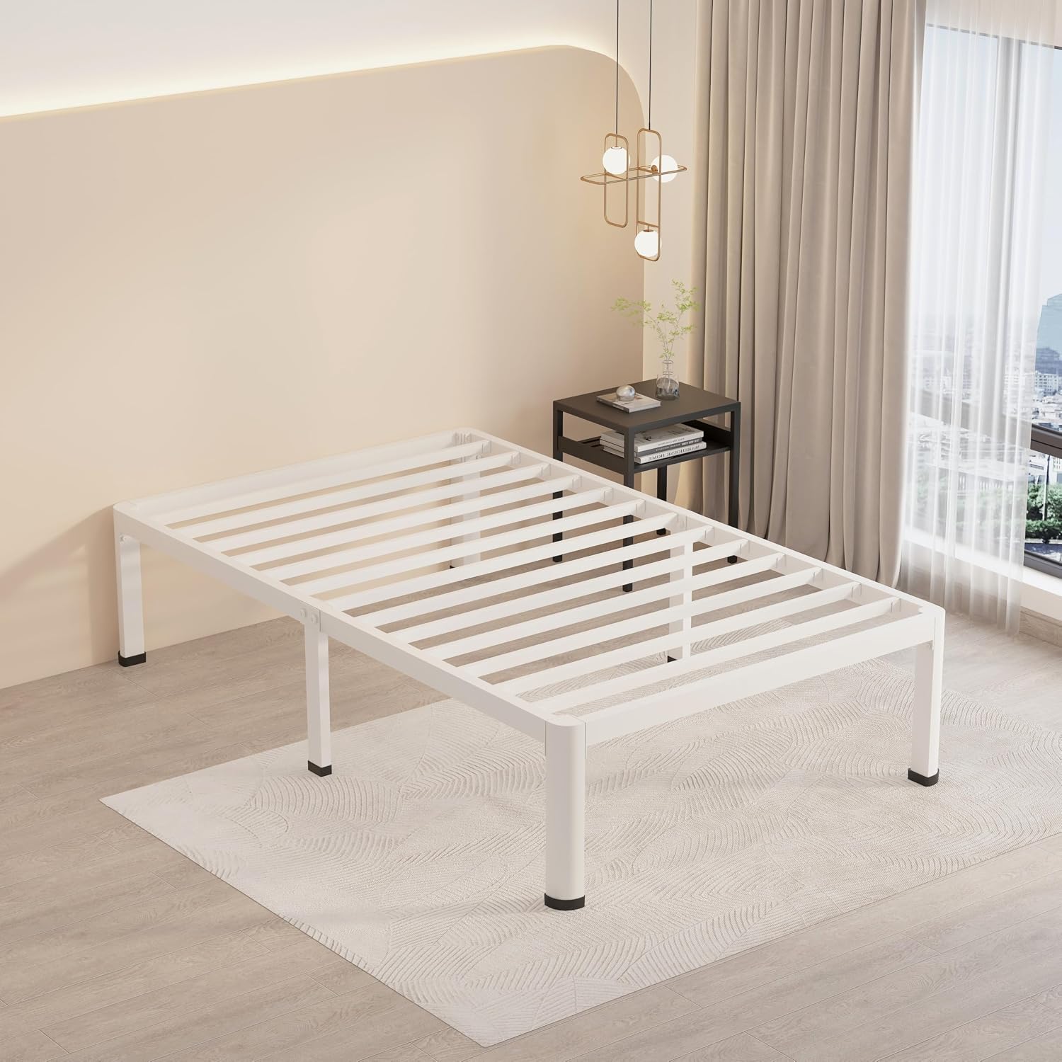 Twin Metal Bed Frame with Rounded Corners