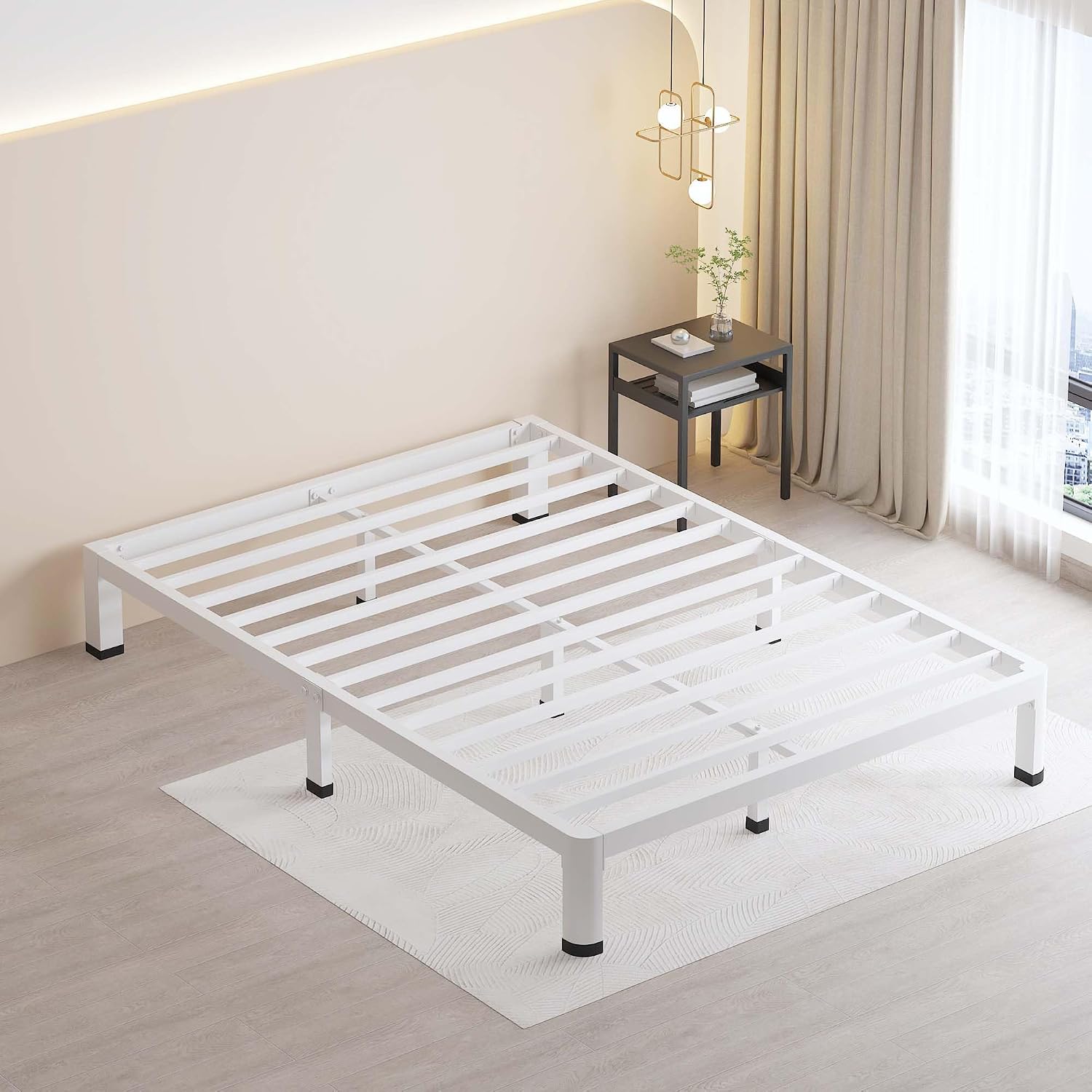 Twin Metal Bed Frame with Rounded Corners