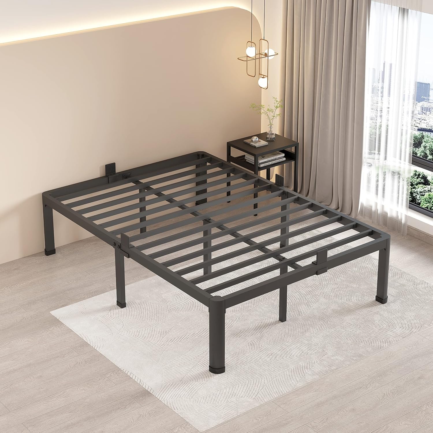 Twin Metal Bed Frame with Rounded Corners
