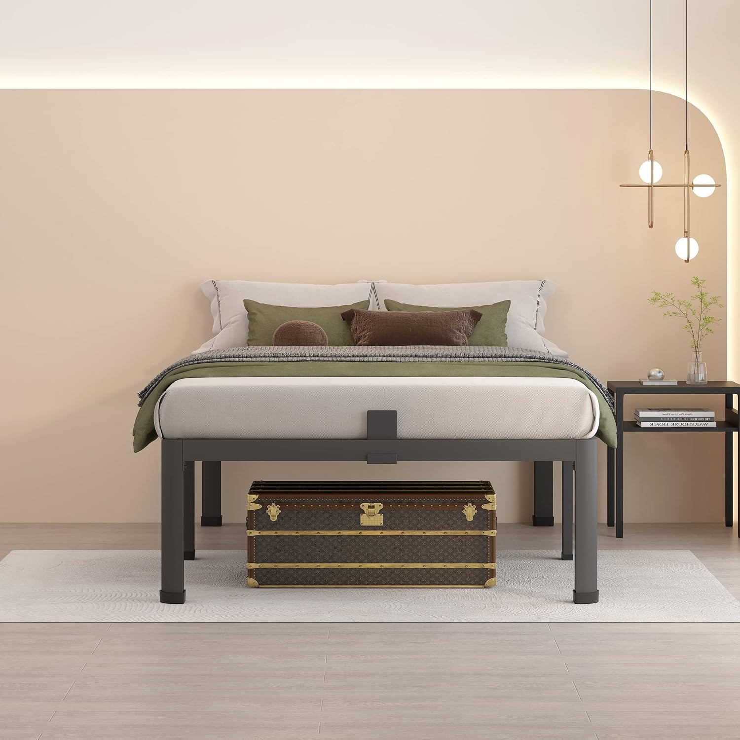 Twin Metal Bed Frame with Rounded Corners