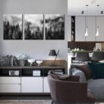 Foggy Forest Canvas Wall Art - 3-Piece