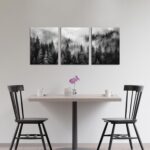 Foggy Forest Canvas Wall Art - 3-Piece