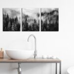 Foggy Forest Canvas Wall Art - 3-Piece