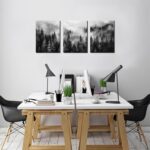 Foggy Forest Canvas Wall Art - 3-Piece