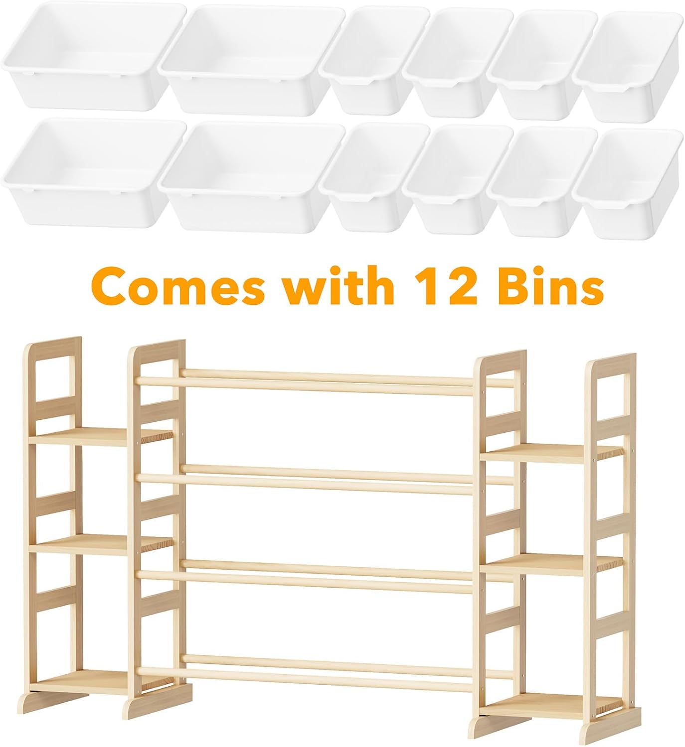 White 12-bin Toy Organiser