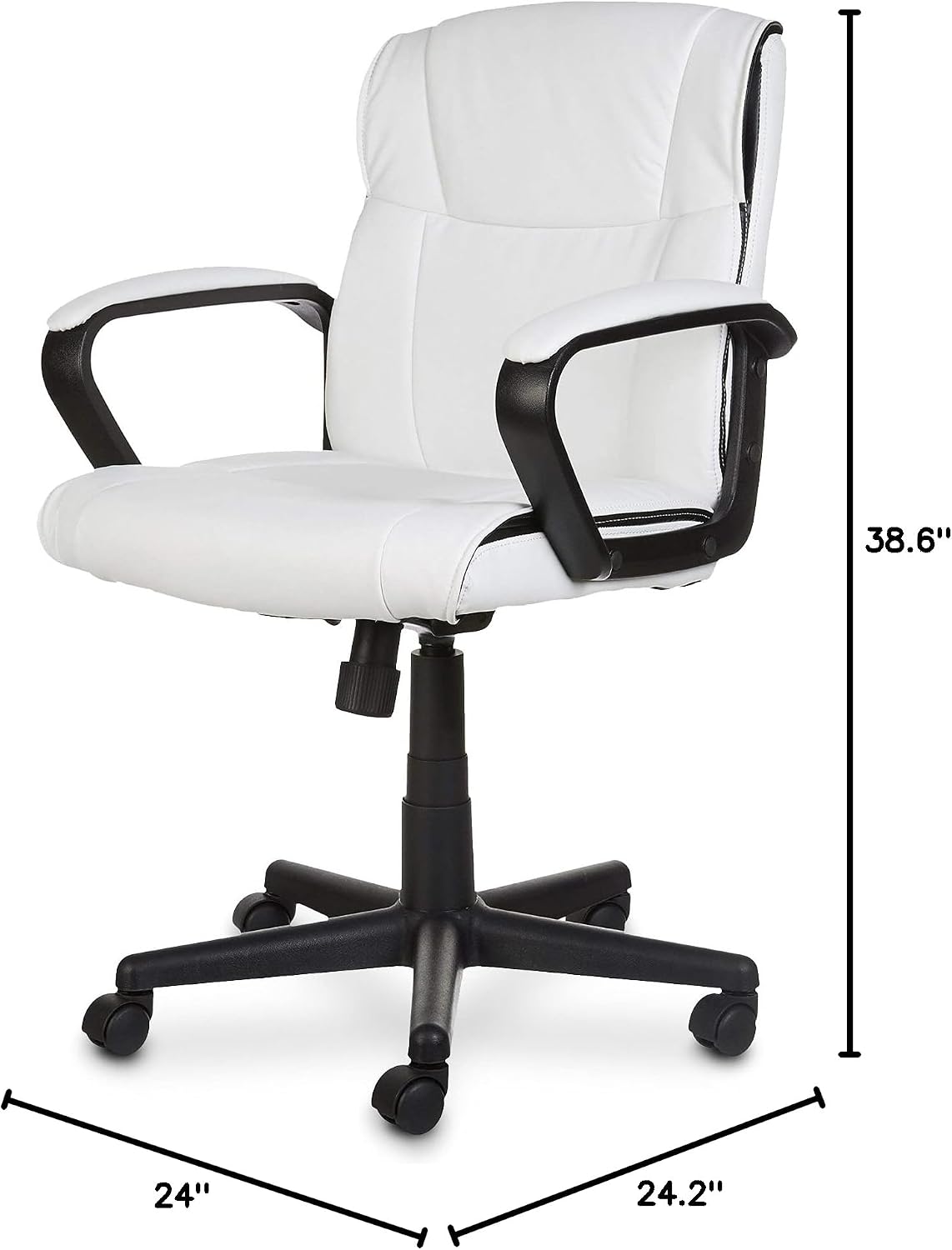 White Faux Leather Office Chair