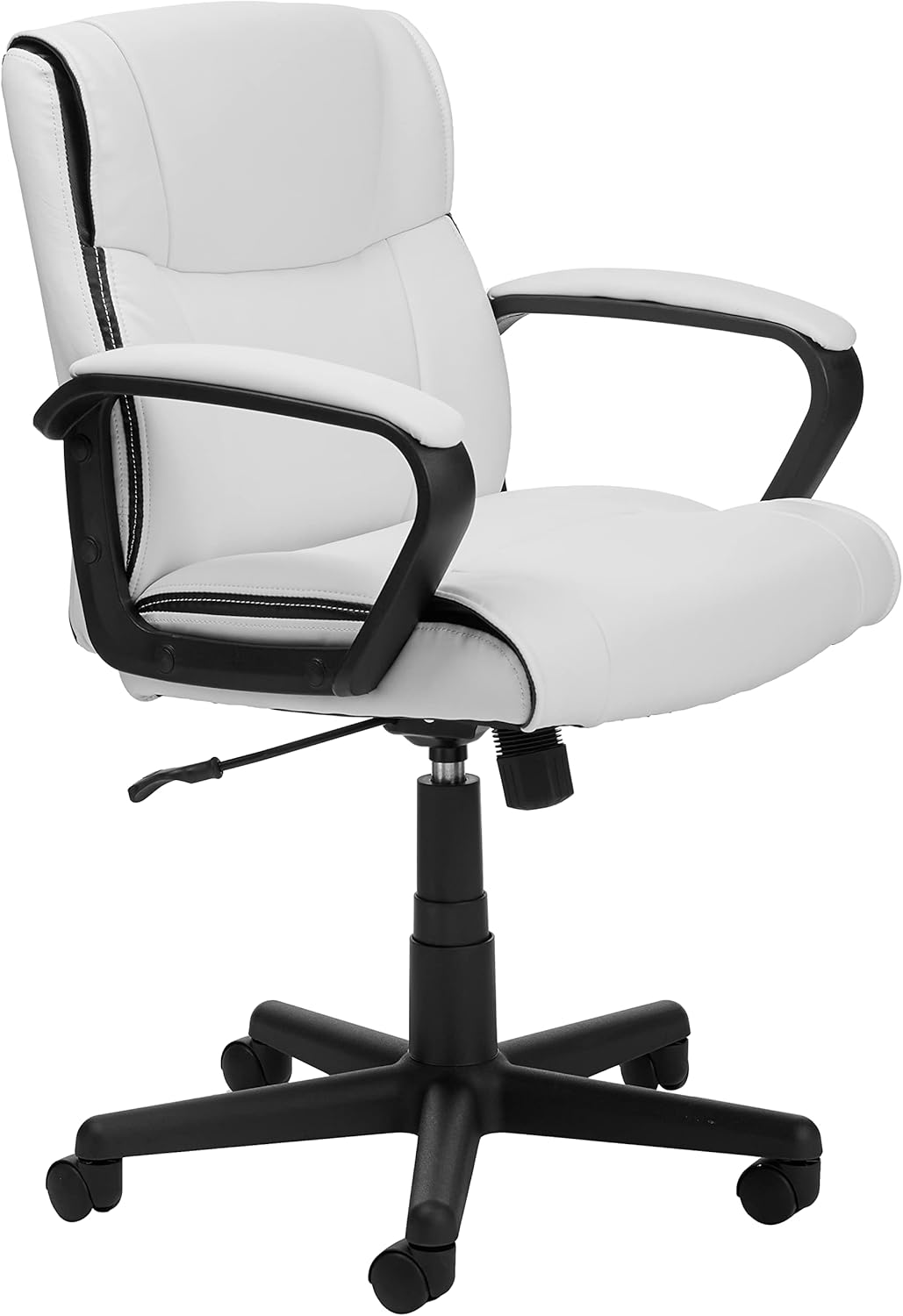 White Faux Leather Office Chair