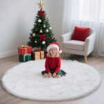 Black Gold Geometric Shag Rug