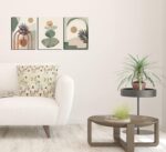 Boho Canvas Wall Art - Abstract - 3-Piece Framed Set